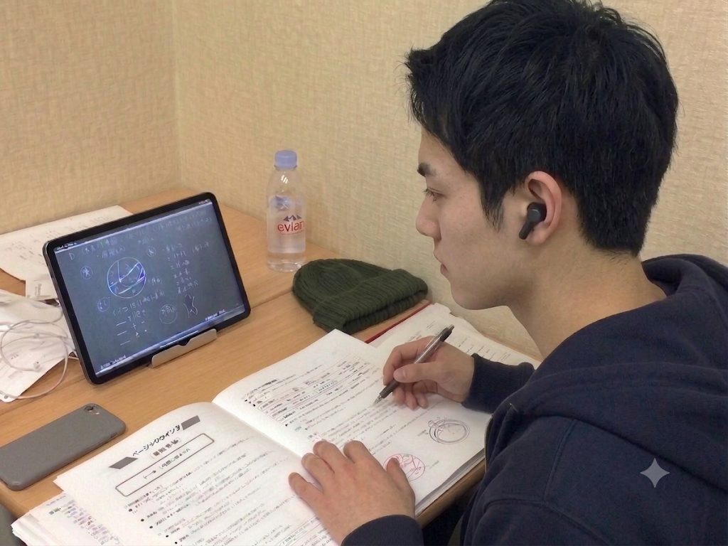 タブレットで学ぶ生徒